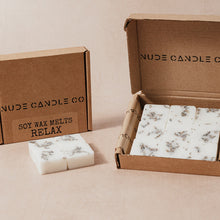 Load image into Gallery viewer, • Relax •<br>Lavender, Clary sage, Chamomile, Geranium & Bergamot<br>9 naturally scented wax melts
