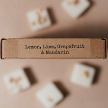 Load image into Gallery viewer, • Energise •<br>Lemon, Lime, Grapefruit & Mandarin<br>9 scented wax melts