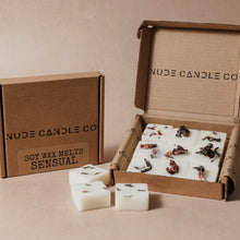 Load image into Gallery viewer, • Sensual •<br>Bergamot, Orange, Palmarosa, Patchouli & Ylang Ylang<br>9 naturally scented wax melts