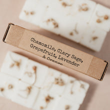 Load image into Gallery viewer, • Happy •&lt;br&gt;Chamomile, Clary Sage, Grapefruit, Lavender &amp; Orange&lt;br&gt;9 naturally scented wax melts

