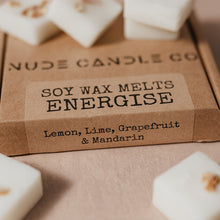 Load image into Gallery viewer, • Energise •&lt;br&gt;Lemon, Lime, Grapefruit &amp; Mandarin&lt;br&gt;9 scented wax melts
