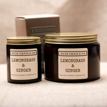 Load image into Gallery viewer, Hand Poured Lemongrass &amp; Ginger Natural Soy Candles, Nude Candle Co
